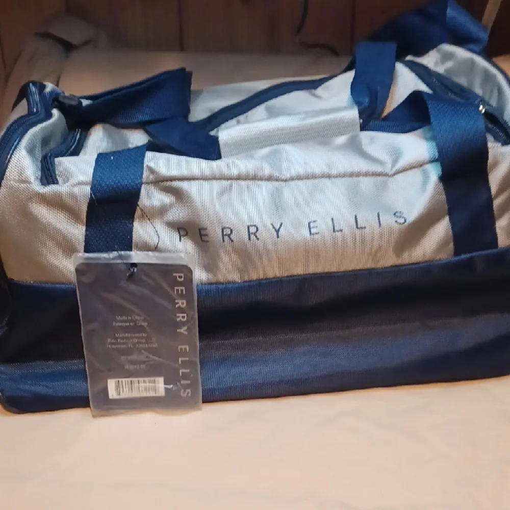 Perry Ellis Blue and Gray Men's Bag